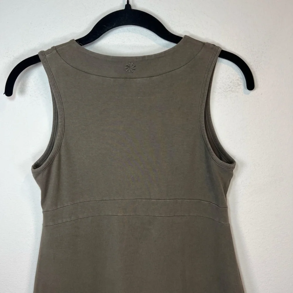 Athleta Señorita Organic Cotton Mini Dress Olive Green  Sleeveless V-Neck  Small - Picture 9 of 12
